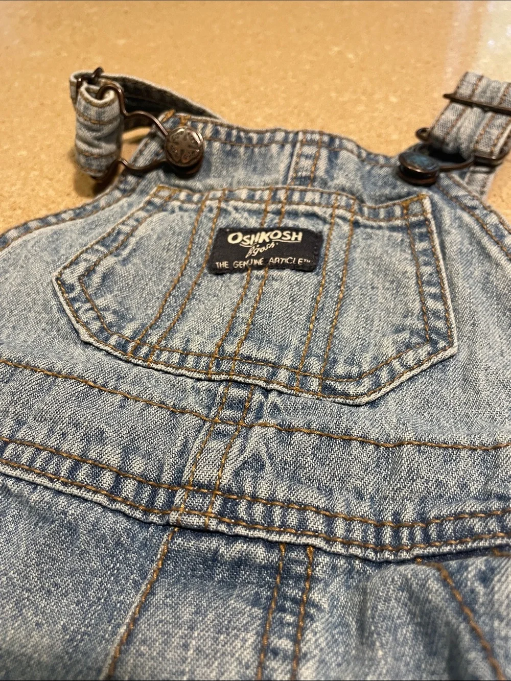 OshKosh B'gosh Distressed Light Blue Denim Overalls for Kids